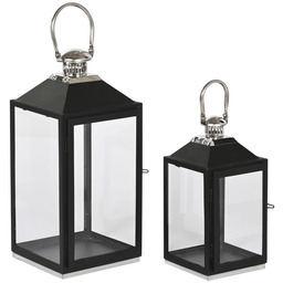 Home ESPRIT Latarnia czarna srebrna szklana stal 18
