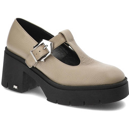 Karino Brązowe Półbuty Modne Skórzane Buty Damskie