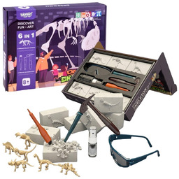 WOOPIE Zestaw Archeologiczny Wykopaliska Szkieletów Dinozaurów 6w1 Mały