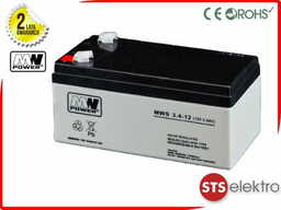 Akumulator MWS 3.4-12 AGM 12V 3,4Ah MW Power