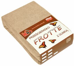 KARO Prześcieradło frotte z gumką 180x200 beżowe ciemne