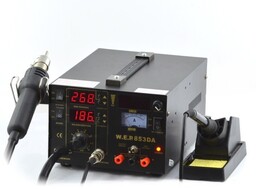 Stacja lutownicza 3w1 hotair grotowa + zasilacz 15V/1A