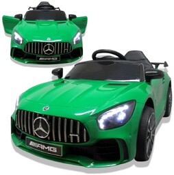 Auto na akumulator MERCEDES GTR Zielony, Autko elektryczne,
