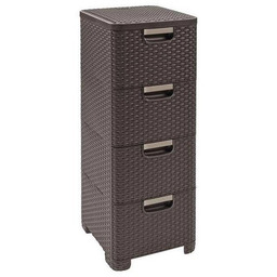 Curver Regał Z Szufladami Ciemny Brąz 4x14l