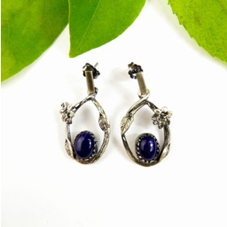 Lazurowa natura - Kolczyki srebrne z lapis lazuli