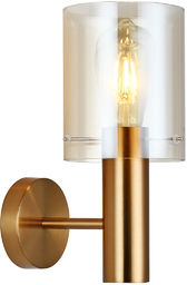 Italux Sardo WL-5581-1A-BRO+AMB kinkiet lampa ścienna stal mosiężny