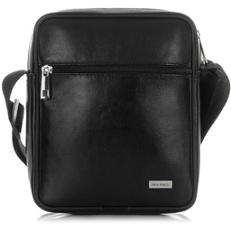 Saszetka męska skórzana na ramię czarna Paolo Peruzzi