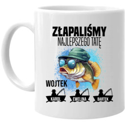 Złapaliśmy najlepszego tatę + imiona - kubek