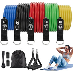 Taśmy Oporowe 5PCS 10-50LBS Zestaw Do Ćwiczeń Fitness