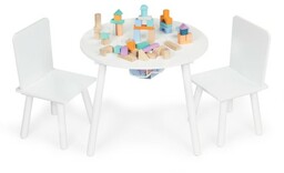 Ecotoys Stół stolik +2 krzesła meble dla dzieci