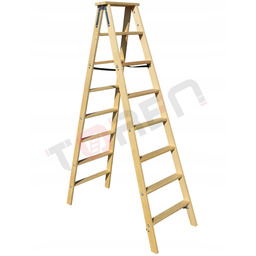 Drabina Drewniana dwustronna Siedlewski ze stopniami 2x8 zaimpregnowana