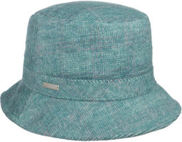 Kapelusz Damski Check Bucket by Seeberger, petrolowy, One