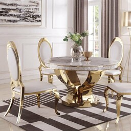 Złoty stół glamour Davson Gold okrągły - blat