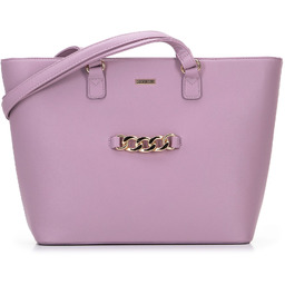 Damska shopperka z łańcuchem na przodzie jasny fiolet