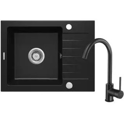 Deante Zorba ZQZAN11A Nero + bateria Czarny Zlewozmywak