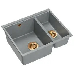 Quadron LOGAN 150 HCQL5646U5-C1_U Granitowy Silver stone/Miedziany Zlewozmywak