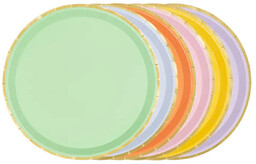 Talerzyki urodzinowe Pastelowe - 21 cm - 6