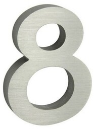 Aluminiowy numer domu 8, 3D powłoka szlifowana
