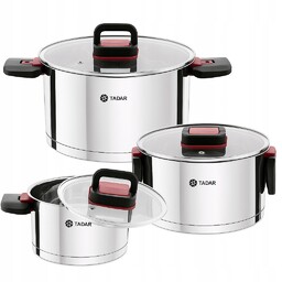 Zestaw Garnków Indukcja ze Składanymi Uchwytami Stalowe Tadar