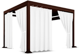 Zasłona ogrodowa wodoodporna biała z tunelem do altany,