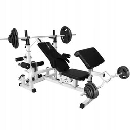 Zestaw 70 Kg ławka 6w1 pod sztangę talerze