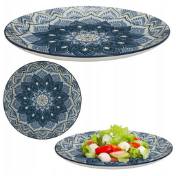 Zestaw talerzy Indi 12 el niebieski obiadowy deserowy