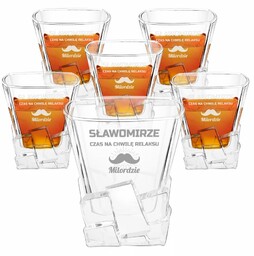 Szklanki do whisky x6 z grawerem dla lenia