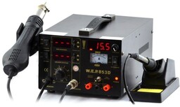 Stacja lutownicza 5w1 hotair, grotowa + zasilacz 15V/1A