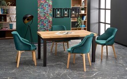 Stół rozkładany tiago dąb craft / czarny halmar