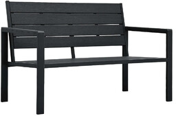 Elior Czarna ławka ogrodowa z oparciem G0-N73