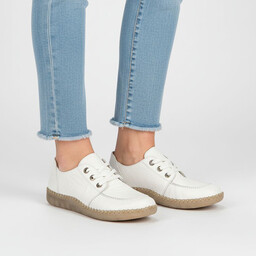 Rieker Półbuty damskie, skórzana cholewka z naturalnej skóry