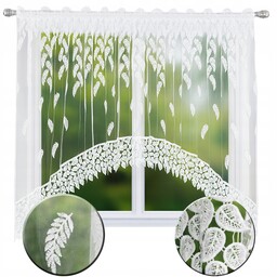 Firana Gotowa 300X120 Na Taśmie Markizeta Zdobiona Listkami