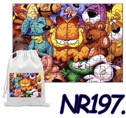 PUZZLE 96 EL. UKŁADANKA PREZENT KOT GARFIELD +