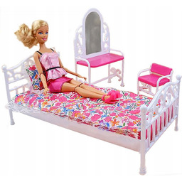 SYPIALNIA+TOALETKA 4106 mebelki drewniany ubranka suknie domek