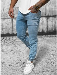 Spodnie jeansowe joggery męskie jasno-niebieskie OZONEE NB/MP0272BC