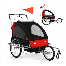 Przyczepka rowerowa dla 2 dzieci Jago Składana.