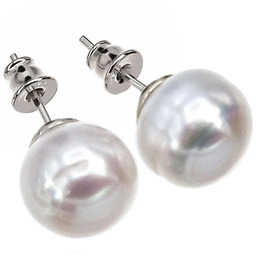 Prawdziwe Duże Perły Białe Eleganckie Kolczyki Srebro