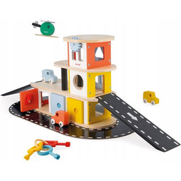 Piętrowy Garaż z akcesoriami drewniany 2+ Janod