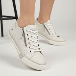 Mustang Trampki damskie, cholewka ze skóry ekologicznej perforowana