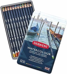 Derwent, 12 Kredek Akwarelowych Derwent Watercolour Pencils,