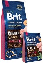 Brit Premium By Nature Junior L Z Kurczakiem