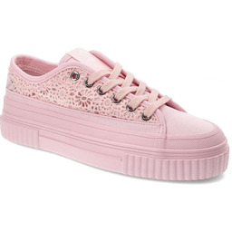 Lee Cooper Różowe Koronkowe Trampki Eleganckie Obuwie Damskie