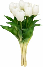 Softflame Sztuczne/sztuczne kwiaty - Tulipan biały 8 szt.
