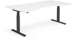 Biurko elektryczne MODULUS, 2000x1000 mm, czarny, biały