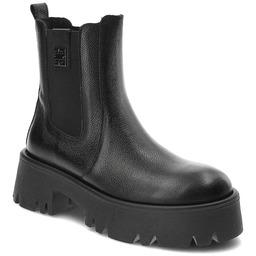 Lemar Czarne Botki Damskie Modne Skórzane Buty