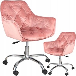 Fotel Obrotowy Q-190 Velvet Różowe Krzesło Biurowe Signal