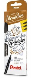 PISAKI PĘDZELKOWE PIGMENTOWE 3 KOLORY PENTEL DO KALIGRAFII