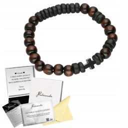 Bransoletka Męska Różaniec Drewno Naturalne Dzień Chłopaka Prezent