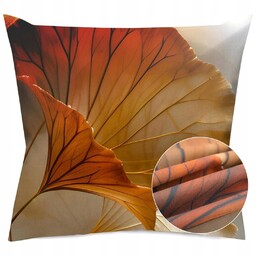 Darymex Poszewka satynowa 40x40 Liście ginkgo beżowa brązowa