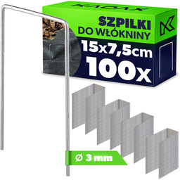 Szpilki do włókniny 15 x 7 cm, 100